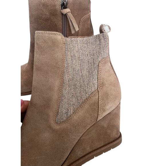 Sofft MONICA Suede Ankle Wedge Bootie Waterproof Boots | Sz 9, Barley Tan *READ* - Picture 5 of 10